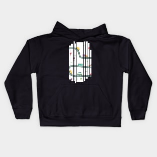 Cars driving illustration Kids Hoodie